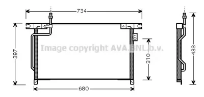 DN5202 AVA Радиатор кондиционера