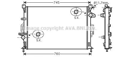 FD2422 AVA Радиатор охлаждения двигателя