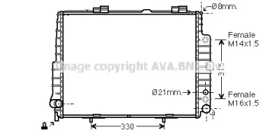 MS2304 AVA Радиатор охлаждения двигателя