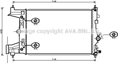 OL2545 AVA Радиатор охлаждения двигателя