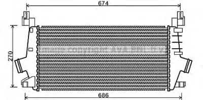 OL4548 AVA Интеркулер (радиатор интеркулера)