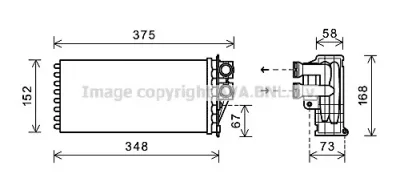 PE6359 AVA Радиатор отопителя салона