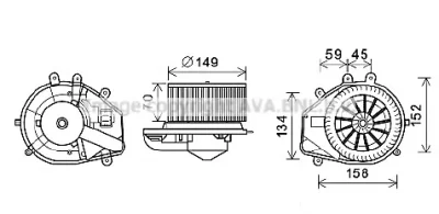 VW8352 AVA Двигатель (моторчик) вентилятора салона