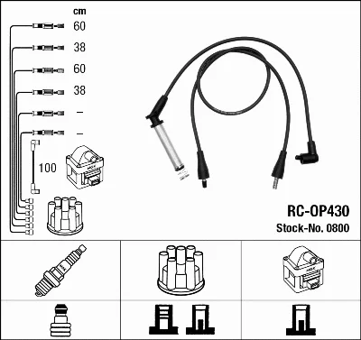 Комплект проводов зажигания NGK 0800