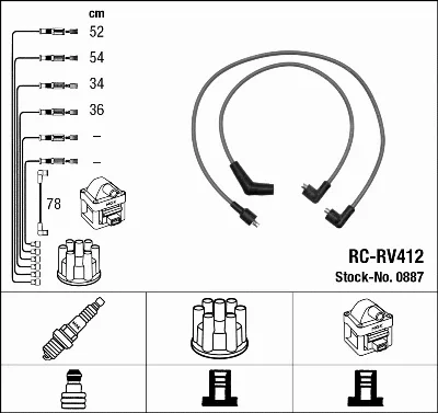 Комплект проводов зажигания NGK 0887