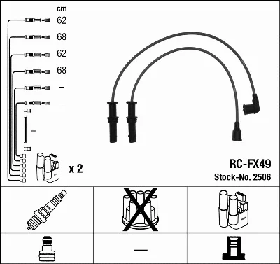 Комплект проводов зажигания NGK 2506