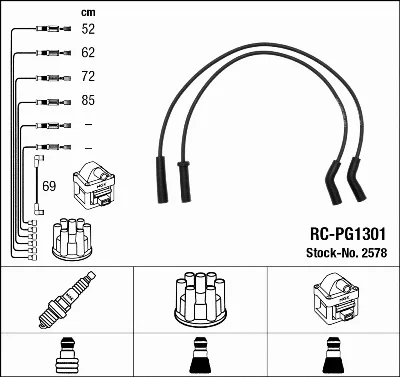 Комплект проводов зажигания NGK 2578