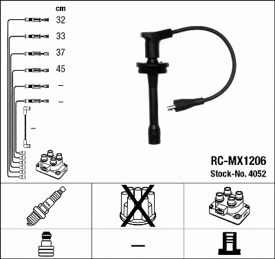 4052 NGK Комплект проводов зажигания