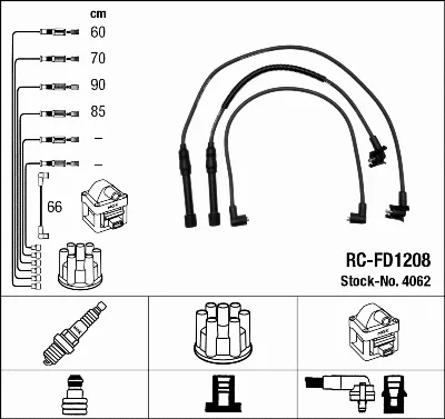 Комплект проводов зажигания NGK 4062