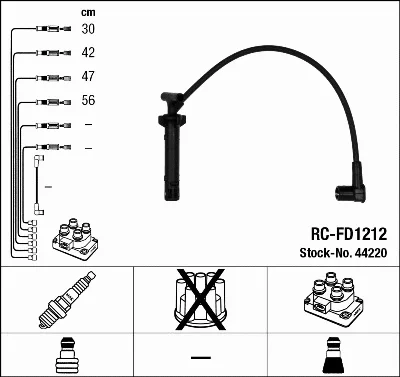 Комплект проводов зажигания NGK 44220