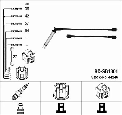Комплект проводов зажигания NGK 44246