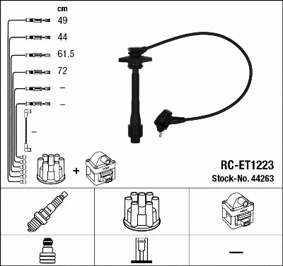 Комплект проводов зажигания NGK 44263