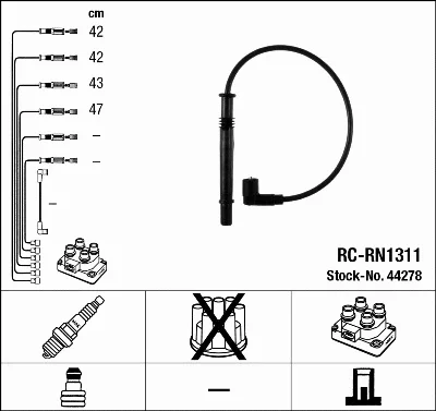 Комплект проводов зажигания NGK 44278