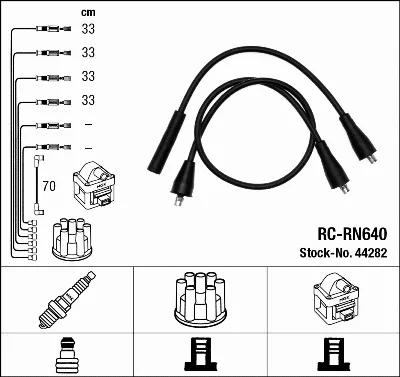 Комплект проводов зажигания NGK 44282