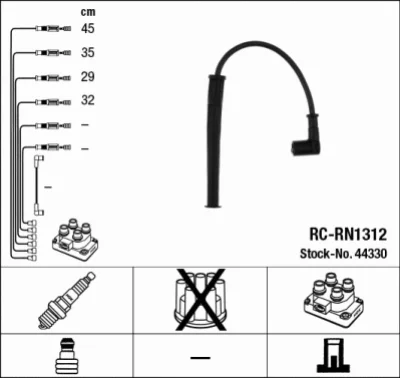 Комплект проводов зажигания NGK 44330