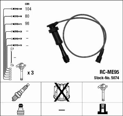 Комплект проводов зажигания NGK 5074