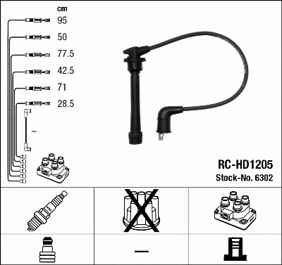 Комплект проводов зажигания NGK 6302