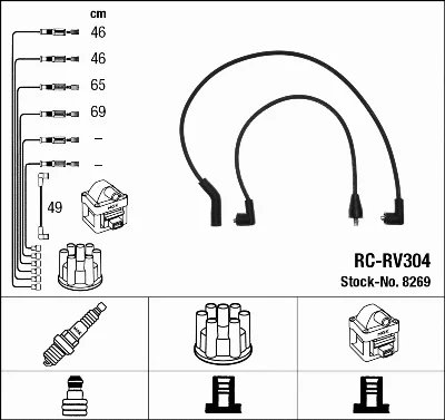 Комплект проводов зажигания NGK 8269