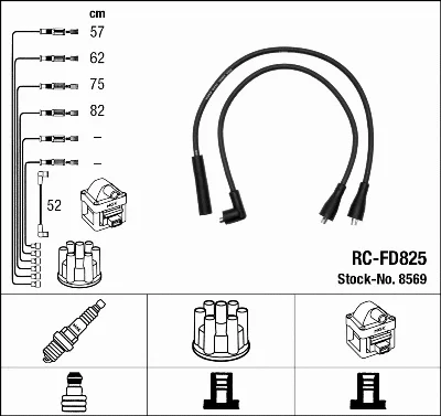 Комплект проводов зажигания NGK 8569