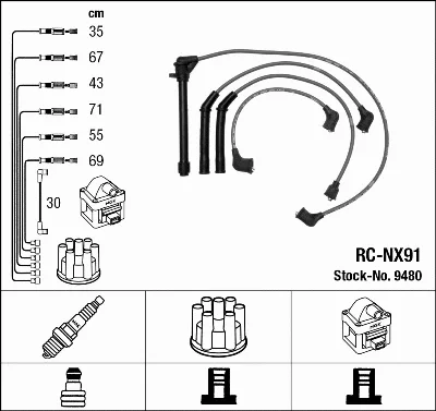Комплект проводов зажигания NGK 9480