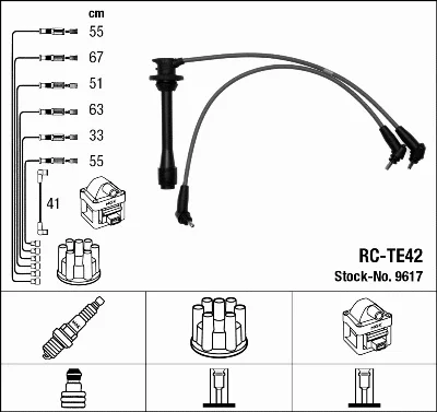 9617 NGK Комплект проводов зажигания