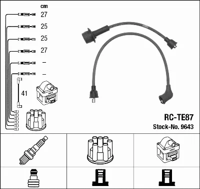 Комплект проводов зажигания NGK 9643