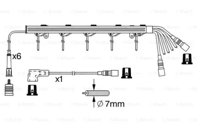 0 986 356 382 BOSCH Комплект проводов зажигания