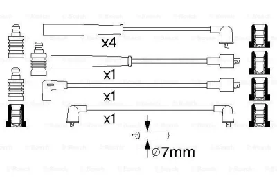 Комплект проводов зажигания BOSCH 0 986 356 935