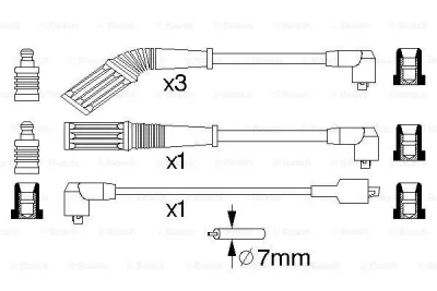 0 986 357 075 BOSCH Комплект проводов зажигания