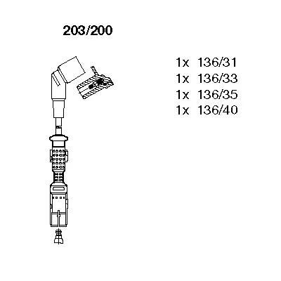 203/200 BREMI Комплект проводов зажигания