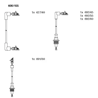 600/155 BREMI Комплект проводов зажигания