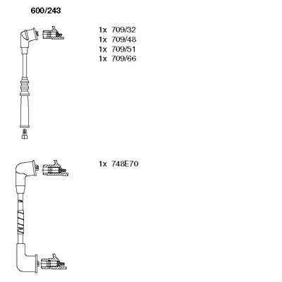 600/243 BREMI Комплект проводов зажигания