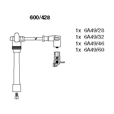 Комплект проводов зажигания BREMI 600/428