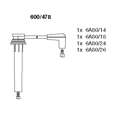 Комплект проводов зажигания BREMI 600/478