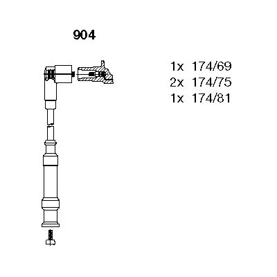 904 BREMI Комплект проводов зажигания