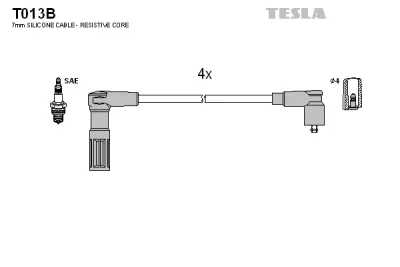 Комплект проводов зажигания TESLA T013B