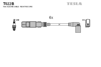 T022B TESLA Комплект проводов зажигания