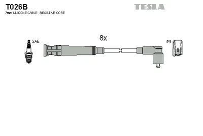 Комплект проводов зажигания TESLA T026B