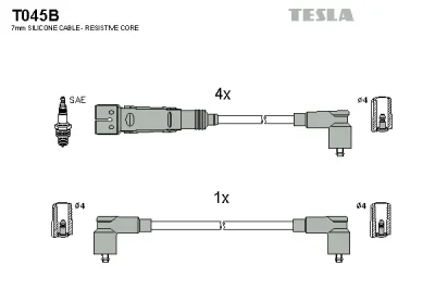 Комплект проводов зажигания TESLA T045B