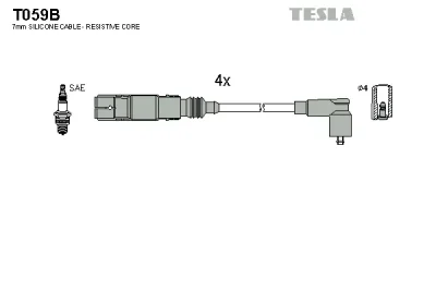 T059B TESLA Комплект проводов зажигания