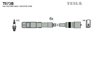 Комплект проводов зажигания TESLA T073B