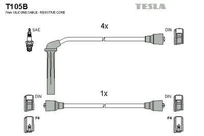 T105B TESLA Комплект проводов зажигания