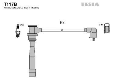 T117B TESLA Комплект проводов зажигания