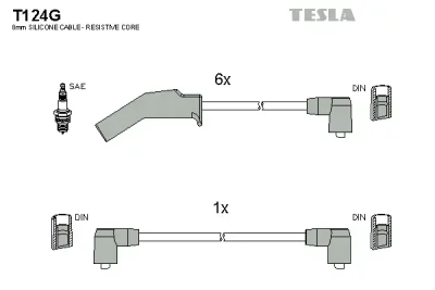 Комплект проводов зажигания TESLA T124G