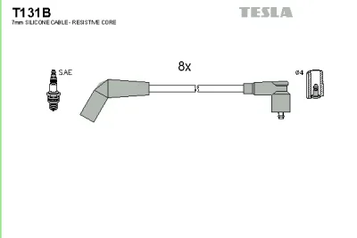 T131B TESLA Комплект проводов зажигания