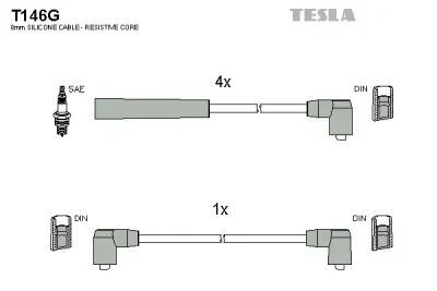 T146G TESLA Комплект проводов зажигания