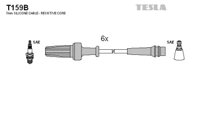 T159B TESLA Комплект проводов зажигания