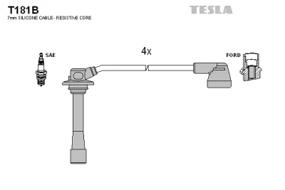 Комплект проводов зажигания TESLA T181B