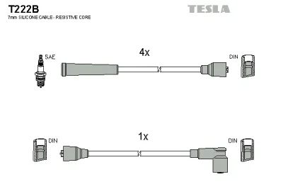 T222B TESLA Комплект проводов зажигания