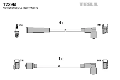 Комплект проводов зажигания TESLA T229B